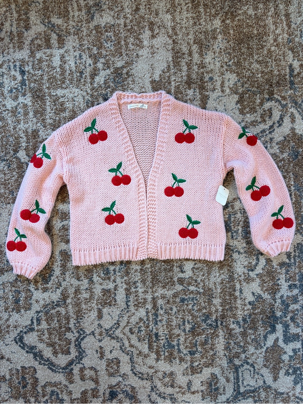 Altar'd State Light Pink Knit Sweater Tag Detail